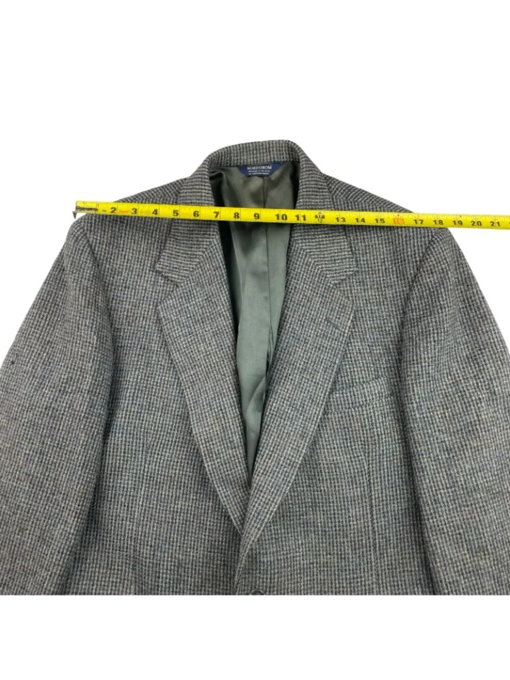 VTG Harris Tweed x Nordstrom Men's 100% Wool Blazer Blue/Beige • USA • 44R